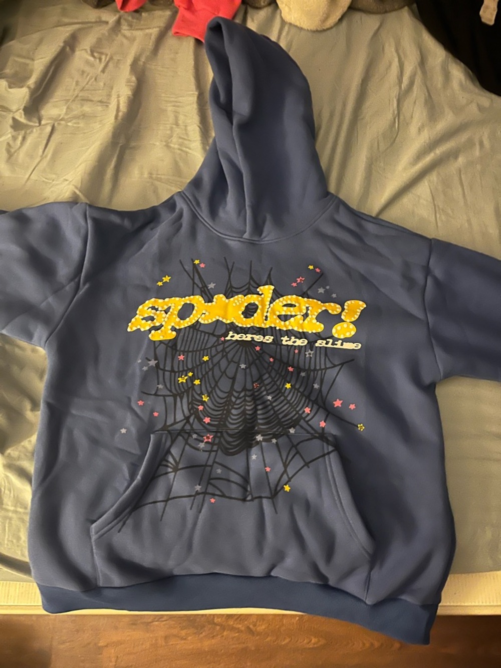 Blue Graphic Hoodie Jacket - Lightweight Shirt Jacket